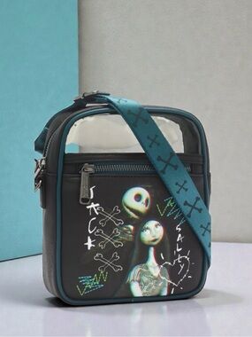 Disney Parks Loungefly Jack & Sally Nightmare Before Christmas Crossbody Bag